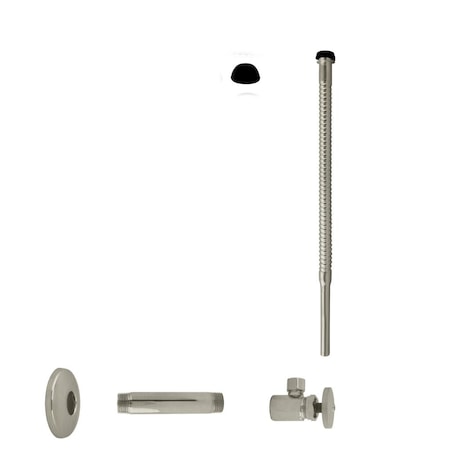 Westbrass Supply Kit, 1/2" IPS x 3/8" OD x 12" Corrugated in Satin Nickel D103K12-07